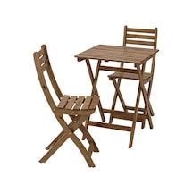 Askholmen Katlanabilir Masa Ve Sandalye Seti, Açık Kahverengi Kahve