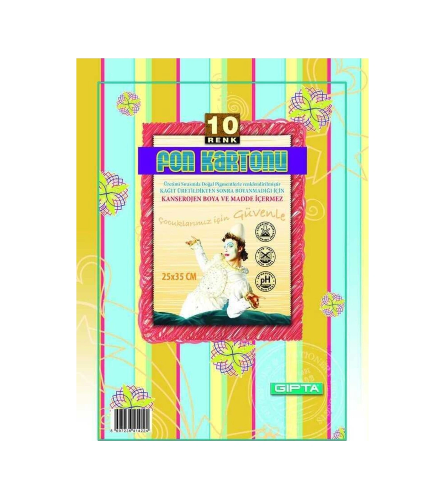 Fon Kartonu 25 35 10 Renk Poşetli