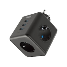 FullTech FTR-09 3'lü 3 Usb'li Duvar Tipi Termal Akım Korumalı Priz