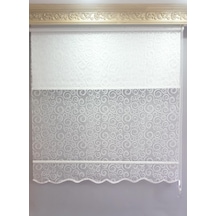 1.Kalite Oval Desenli Çift Mekanizmalı Tül Stor Perde
