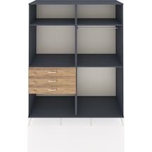Kronos Gardrop 4 Raflı 3 Çekmeceli 2 Askılı 176x59x221 Antrasit-antrasit/çam Antrasit/çam