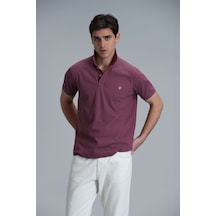 Lufian Erkek Laon Smart Polo T-shirt 111040164 Mürdüm