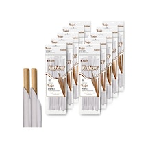 Kafem Sargılı Kraft Kağıt Pipet 19,5cm 25li X 10 Paket