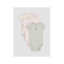 Lc Waikiki Alıta Cıty Farkıyla Lcw Baby Ekru Baskılı Kız Bebek Çıtçıtlı Body 3'lü Ekru - 930971299 Ekru