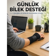 El Bilekliği Avuç İçi Metal Destekli Uzun Ayarlanabilir Bilek Koruyucu Siyah