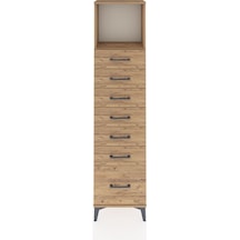 Arges Dolap Tek Raflı 7 Çekmeceli 44x30x182 Çam-çam Çam