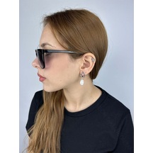 İncili, Paslanmaz Çelik Küpe 585, Gümüş Renk Gümüş