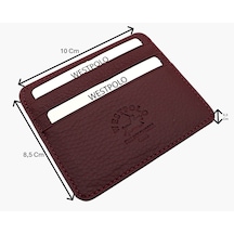 Westpolo Unisex Süper Slim Para Bölmeli Hakiki Deri İnce Kartlık Cüzdan 6 Bölmeli - Mat Mor Mat Mor