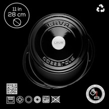 Metal Heritage Serisi - Çok Amaçlı Tencere, Yuvarlak, 28 Cm, Siyah 12v