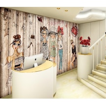 Güzellik Salonları İçin Özel Tasarım Duvar Kağıdı (397459754)