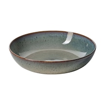 Gladelıg Seramik Servis Kasesi Bej-yeşil 30 Cm Bej - Yeşil