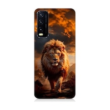 Vivo Y20 Uyumlu Yırtıcı Aslan Kral Desenli Silikon Kılıf