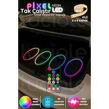 4 Lü 6x9" Oval Pixel Led Hoparlör Kapağı Adreslenebilir Renk Efektli Işık Seti Akışkan Animasyon