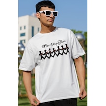 Three Days Grace Rock Metal Müzik Grubu Baskılı Unisex Oversize T Beyaz