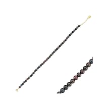 5,5 Mm Siyah İnci Erkek Bileklik 19 Cm / Beyaz Gümüş