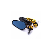 Motosiklet Gidon Aynası Sarı Mavi Cam 22mm Tüm Gidonlara Uyumlu Sarı Renk Sarı Gold