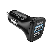 Choetech 36w Çift Usb Çıkışlı Quickcharge 3.0 Araç Şarj Cihazı - C0051-v5 - Siyah