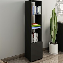 Kuzey 4 Raflı, Kapaklı Minimal Kitaplık, Antrasit Diğer