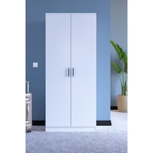 ABETEMOBİLYA Abete-2 Kapılı Geniş Beyaz Gardırop
