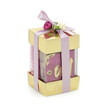 Pencere Kutulu Mini Kuran Seti - İnci Tesbihli - Pleksili - Pembe