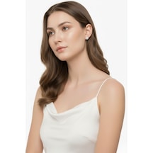14 Ayar Altın Pırlantalı 0,02 Karat İnci Küpe 3 Mm Rose