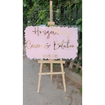 Pembe Boyalı Pleksi Düğün,Nişan,Doğum Günü Karşılama Panosu