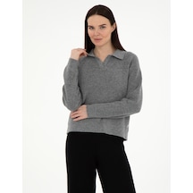Pierre Cardin Kadın Gri Melanj Kazak /triko 50296492-vr086 GRİ MELANJ Gri Melanj
