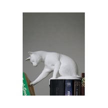 Kitap Deviren Kedi Figür 20cm