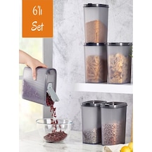 Lova Erzak Kabı Pratik Kapak 2.5 Lt Bakliyat Saklama Kabı X 6 Adet Şeffaf