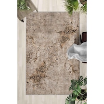 Kaymaz Taban Yıkanabilir Halı Mutfak, Salon, Yatak Odası İçin Modern Dijital Baskı Halı Slnhalı 1 - 0065 Çok Renkli