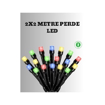 2x2 Metre Pil İle Çalışan Perde Led Işık 8 Modlu Dekoratif Açık Mavi