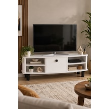 Sulorahome Suntalam Tv Unit With Doors And Shelves 136x44 Cm Beyaz