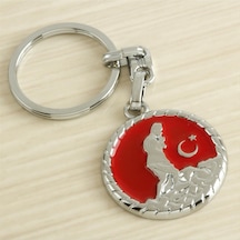 Ay Yıldız Kemal Atatürk Metal Anahtarlık Gümüş