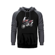 Bmw R 1200 Gs Macera K51 Gri Renk Reglan Kol Kapşonlu Sweatshirt Gri