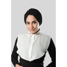 Hürrem Bone Krem Gömlek Yakalı Boyunluk Terikoton Nakışlı Çiçek Desenli 1023 40 Krem