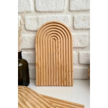 Gökkuşağı Premium Sunum Tahtası 30x18 Cm Açık Kahve Renkli