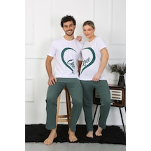 Akbeniz Erkek Pamuk Penye Sevgili Kombini Pijama Takımı Beyaz 50127 Tek Takım-beyaz Beyaz