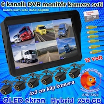 4x3 Cm. Küp Ahd 720p 170 Derece Balık Gözü Lens Kamera Qled Ekran 10'' Dvr Monitör 12 V 256 Gb