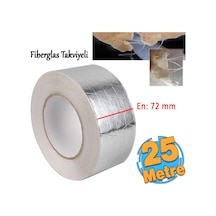 Yapışkanlı Fiberglas Lif Takviyeli Alüminyum Folyo Bant 72 Mm X 25 Metre Yanmaz Soba Borusu Bandı