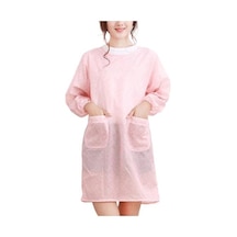 Pembe Temizleyici Ürünler Kadın Çiçek Su Geçirmez Uzun Kollu Mutfak Pişirme Pişirme Önlüğü Çalışma Önlüğü