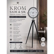 Krom Sade & Şık Tripod Ayaklı Saat
