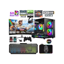 Xaser River X10 R5-5500 16 GB 512 GB M.2 Nvme Ssd 6 GB Rtx3050 23.8" Free Dos Masaüstü Oyuncu Bilgisayarı