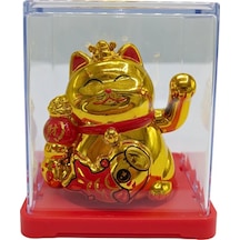 Maneki Neko El Sallayan Mini Şans Kedisi Gold Solar Güneş Enerjili 5x5cm F9gld09