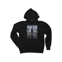 Amon Amarth Vikings War Siyah Fermuarlı Kapşonlu Sweatshirt Siyah