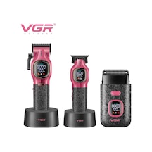 Tıraş Makinesi Seti V-886 S3 - Profesyonel 3'lü 9000 Rpm Dlc Seramik Bıçak - Pembe
