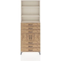 Arges Dolap 4 Raflı 6 Çekmeceli 2 Kapaklı 88x30x243 Aytaşı-çam Aytaşı