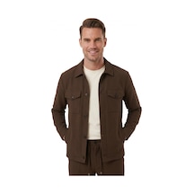 Deep Sea Deepsea Kahve Slim Fit Gofre Dokulu Yazlık Spor Takım Elbise Yarım Astarlı Likralı 2 Li Kombin 2604007 Kahverengi