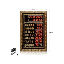 Ev Tipi Ezan Okuyan Duvar Saati 23x35 Cm - Gold Diğer