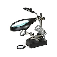Electroon 16129C Masa Üstü Ledli Büyüteç Havya Stand Pcb Tutucu