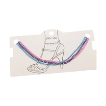 Renkli  Üç Zincirli Sf Halhal  - 1817 Çok Renkli